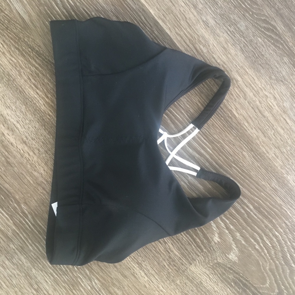 Black racerback sports bra
